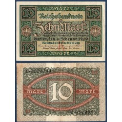 Allemagne Pick N°67a, Billet de banque de 10 Mark 1920