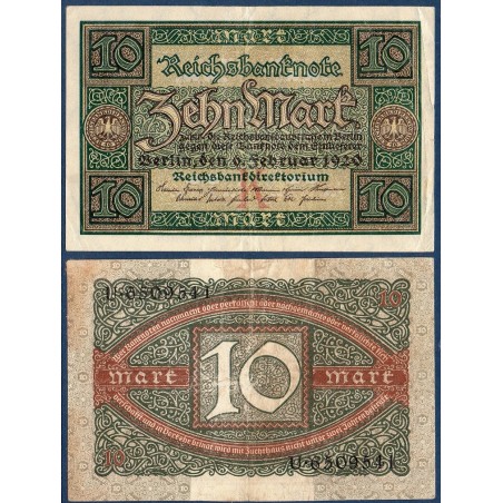 Allemagne Pick N°67a, Billet de banque de 10 Mark 1920