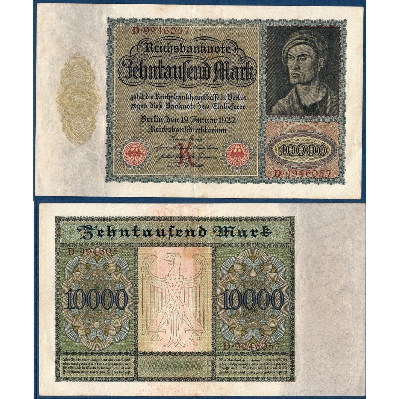 Allemagne Pick N°70, Billet de banque de 10000 Mark 1922