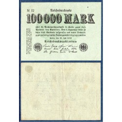 Allemagne Pick N°91a, Billet de banque de 100000 Mark 1923
