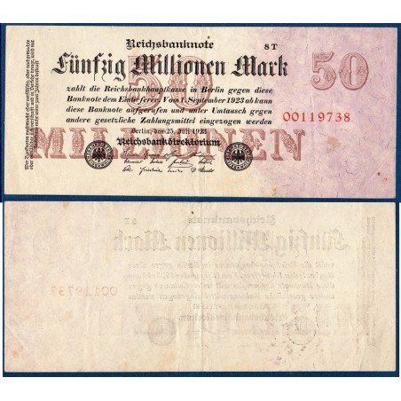 Allemagne Pick N°98b Billet de banque de 50 millions Mark 1923