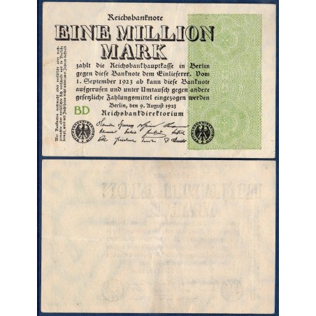 Allemagne Pick N°102b, Billet de banque de 1 million de Mark 1923