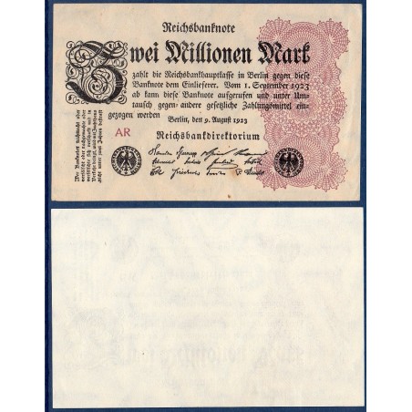 Allemagne Pick N°104a, Billet de banque de 2 millions de Mark 1923