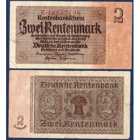 Allemagne Pick N°174b, Billet de banque de 2 Mark 1937