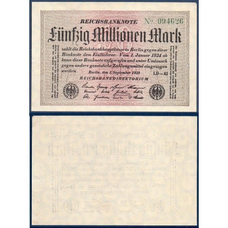 Allemagne Pick N°109c, Billet de banque de 50 millions de Mark 1923