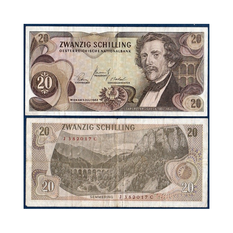 Autriche Pick N°142a, Billet de banque de 20 schilling 1967