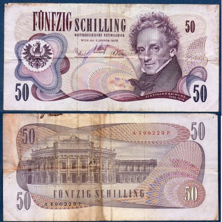 Autriche Pick N°143a, Billet de banque de 50 schilling 1970