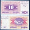 Bosnie Pick N°10a, Billet de banque de 10 Dinara 1992