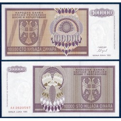 Bosnie Pick N°141a, Billet de banque de 100000 Dinara 1993