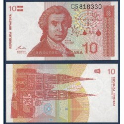 Croatie Pick N°18a, Billet de banque de 10 Dinara 1991