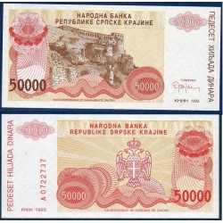 Croatie (serbie) Pick N°R21a, Billet de banque de 50000 Dinara 1993