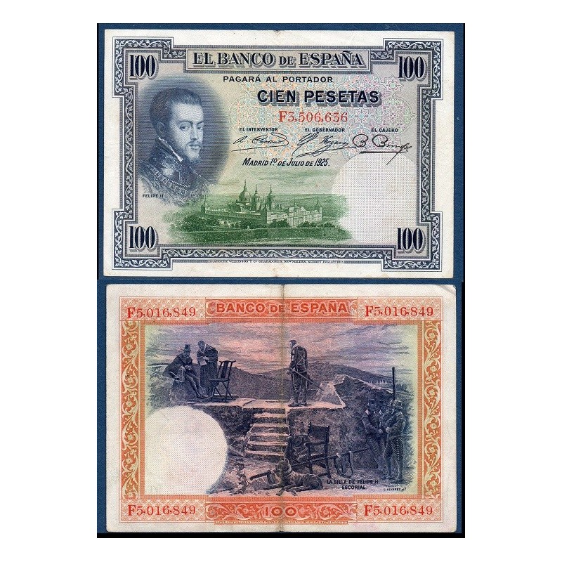 Espagne Pick N°69c, Billet de banque de 100 pesetas 1925-1936