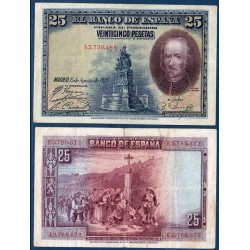 Espagne Pick N°74b, Billet de banque de 25 pesetas 1928