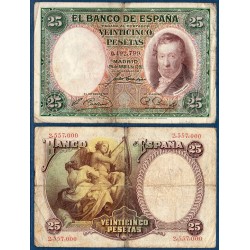 Espagne Pick N°81, Billet de banque de 25 pesetas 1931