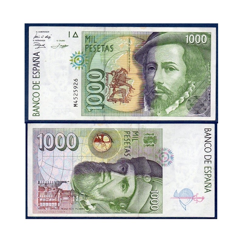 Espagne P.163, TTB Billet de 1000 pesetas 1992 Hernan Cortez Espagne P.163, TTB Billet de 1000 pesetas 1992 Hernan Cortez