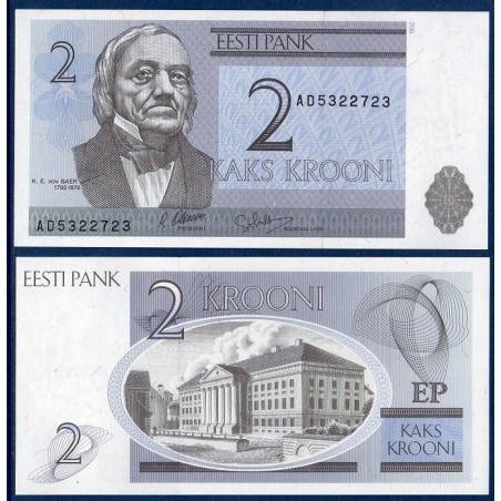 Estonie Pick N°70a, Billet de banque de 2 Krooni 1992