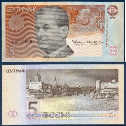 Estonie Pick N°76a, Billet de banque de 5 Krooni 1994