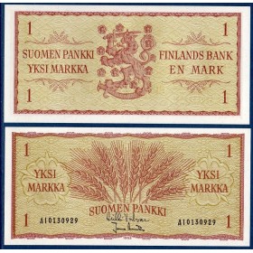 Finlande P.98a, neuf Billet de 1 markka 1963 armoirie