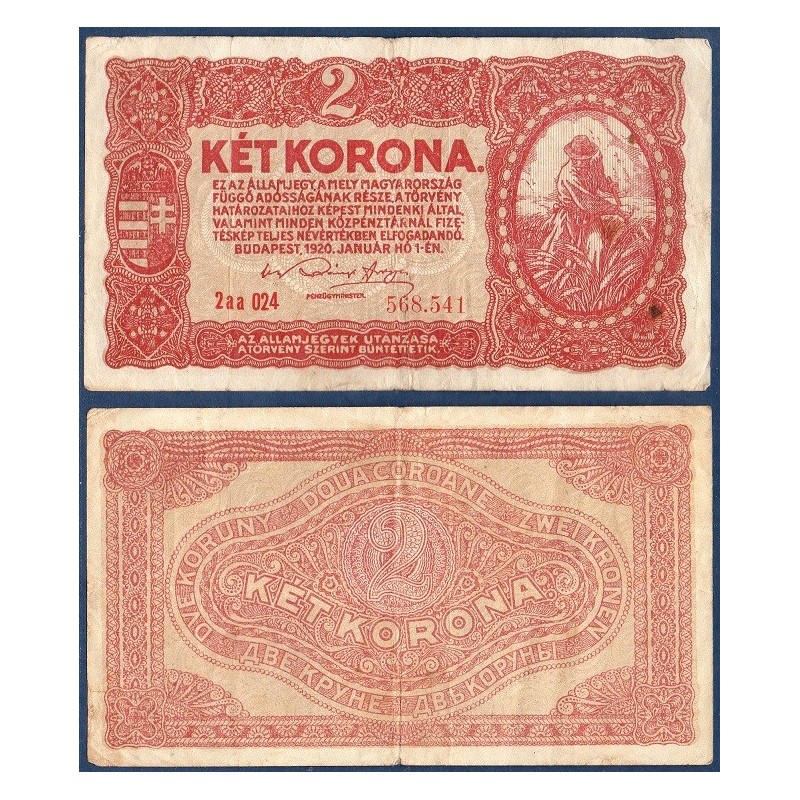 Hongrie Pick N°58.1, Billet de banque de 2 korona 1920