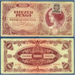 Hongrie Pick N°119b, Billet de banque de 10000 Pengo avec timbre 1945