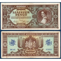 Hongrie Pick N°121a Billet de banque de 100000 Pengo 1945