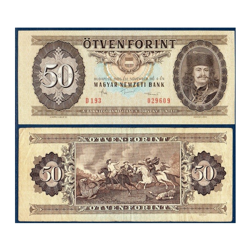 Hongrie Pick N°170g, Billet de banque de 50 Forintz 1986