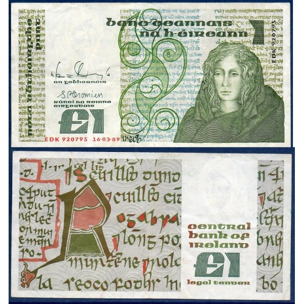 Irlande Pick N°70d, Billet de banque de 1 livre 1988-1989