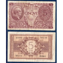 Italie Pick N°31, Billet de banque de 5 Lire 1944