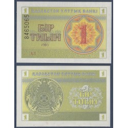 Kazakhstan P.1d, neuf Billet de 1 Tyin 1993 vert flocon