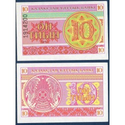 Kazakhstan P.4b, neuf Billet de 10 Tyin 1993 rouge