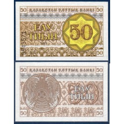Kazakhstan Pick N°6a, Billet de banque de 50 Tyin 1993