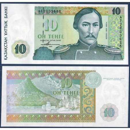 Kazakhstan P.10a, neuf Billet de 10 Tenge 1993 Shokan Valikanov