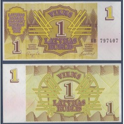 Lettonie Pick N°35, Billet de banque de 1 Rublis 1992