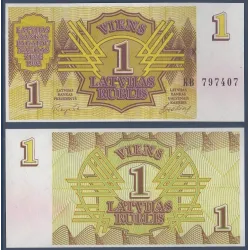 Lettonie Pick N°35, Billet de banque de 1 Rublis 1992