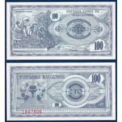 Macedoine P.4a, neuf Billet de 100 Denari 1992 ardoise