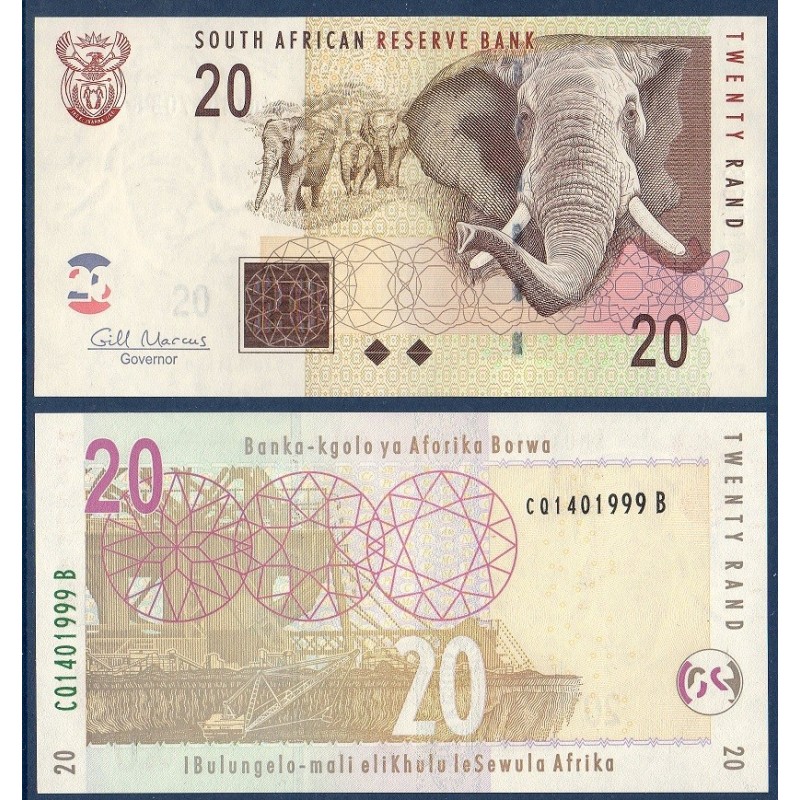 Afrique du sud Pick N°129b, Billet de banque de 20 rand 2009