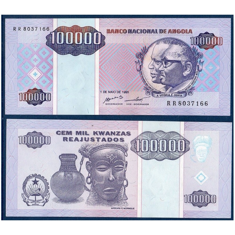 Angola Pick N°139, Billet de banque de 100000 Kwanzas 1995