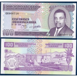 Burundi Pick N°37c, Billet de banque de 100 Francs 2001