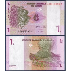 Congo Pick N°80a, Billet de banque de 1 centime 1997