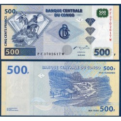 Congo Pick N°96B, Billet de banque de 500 Francs 2002