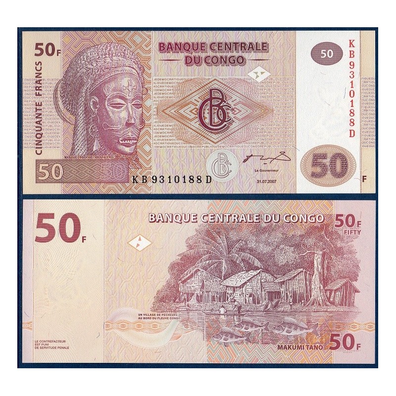 Congo Pick N°97a, Billet de banque de 50 Francs 2007