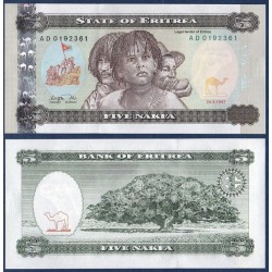 Erythrée Pick N°2, Billet de banque de 5 Nafka 1997