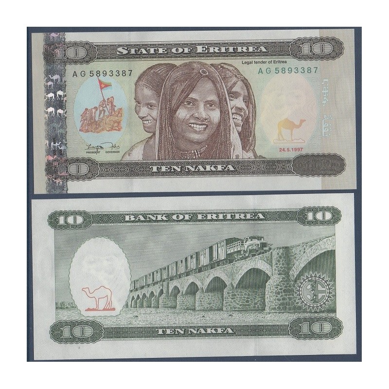 Erythrée Pick N°3, Billet de banque de 10 nakfa 1997