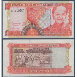 Gambie Pick N°20, Billet de banque de 5 Dalasis 2001