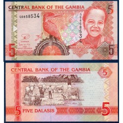 Gambie Pick N°25, Billet de banque de 5 Dalasis 2006-2009