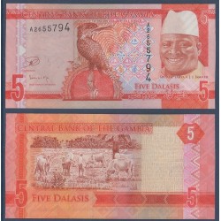 Gambie Pick N°31, Billet de banque de 5 Dalasis 2015