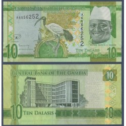 Gambie Pick N°32, Billet de banque de 10 Dalasis 2015