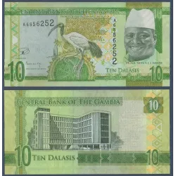 Gambie Pick N°32, Billet de banque de 10 Dalasis 2015