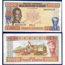 Guinée Pick N°32, Billet de banque de 1000 Francs 1985