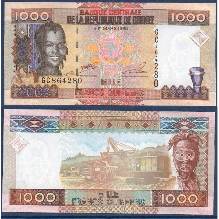 Guinée Pick N°40, Billet de banque de 1000 Francs 2006
